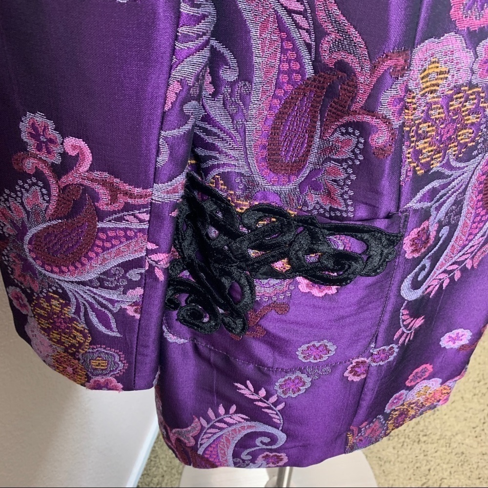 Vintage ISABEL Purple Paisley Tapestry Coat - Picture 9 of 15